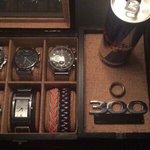 Guess Men’s Black Leather Cuff Watch Silver Chrome